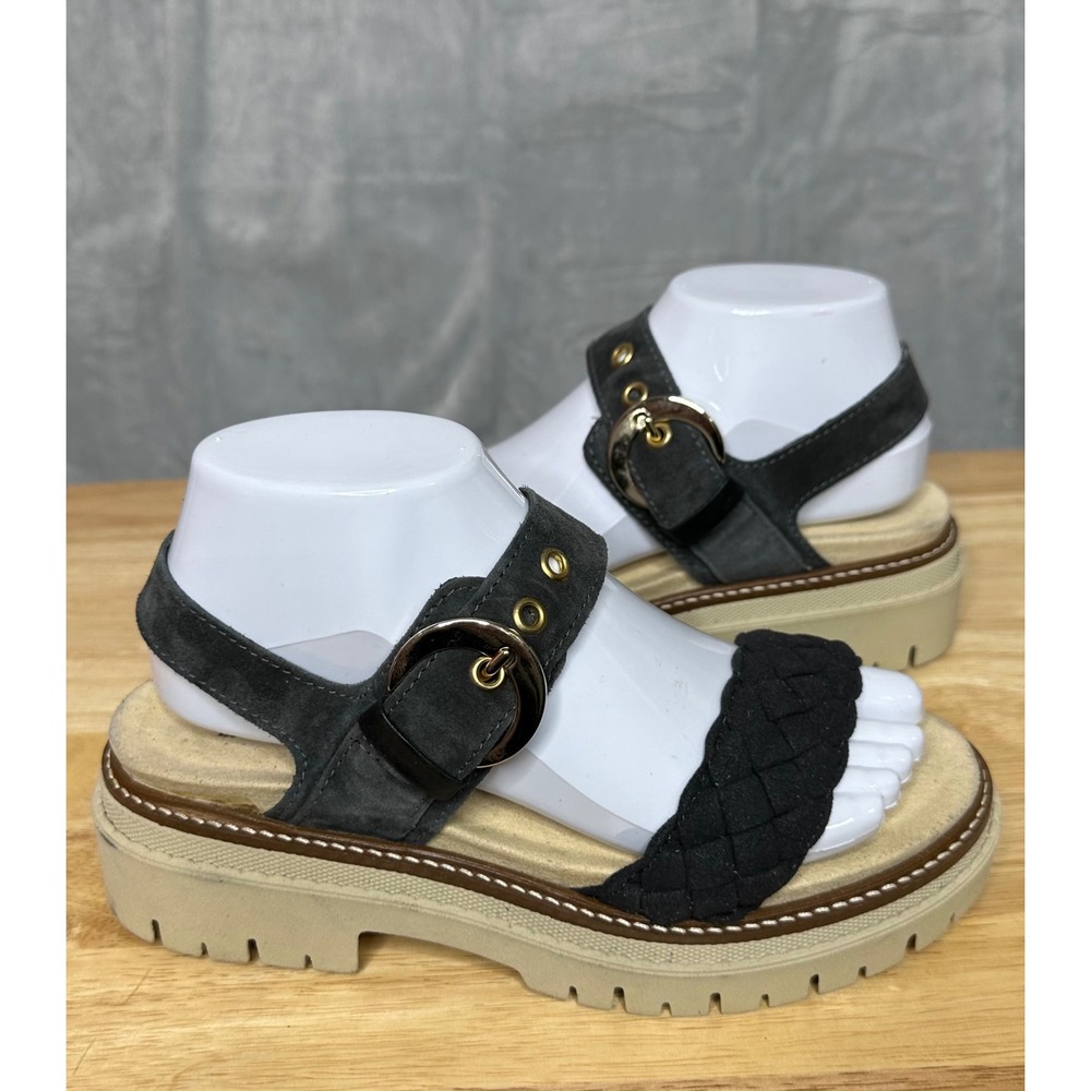 Naot Womens Grove Sandals US 6 Suede Platform Comfort Lug Sole Buckle Blue